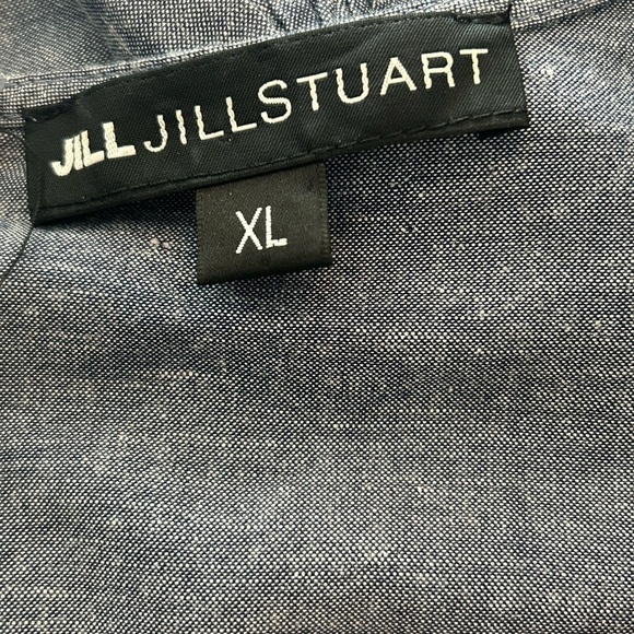 Jill Stuart denim ruffle dress linen blend - Picture 8 of 9